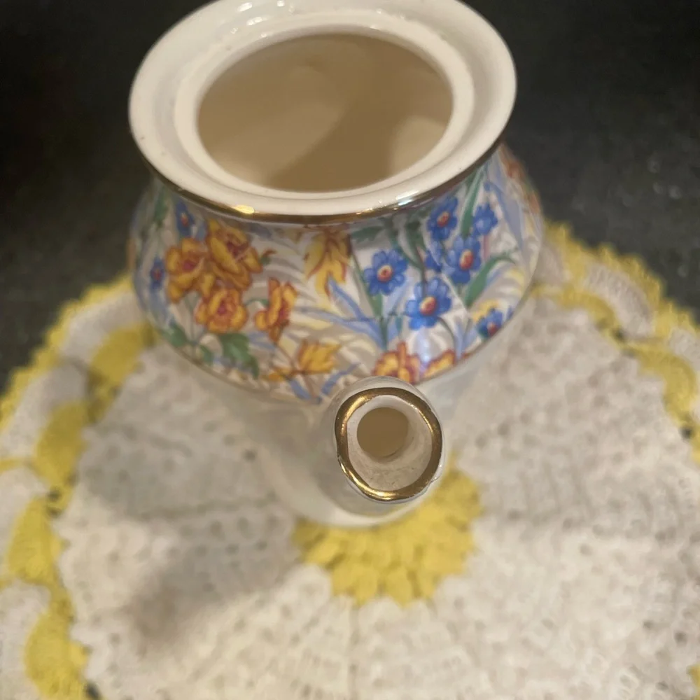 Rare VTG Erphila Brighton Cheery Chintz Mini Embossed Coffee Pot | 6”H | Repair